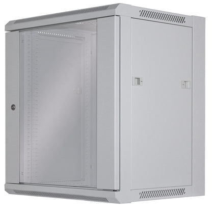 12U 19" Wall Mount Network Cabinet, Standard Line, 450 mm (17.7 in.) Depth, Gray Image 1