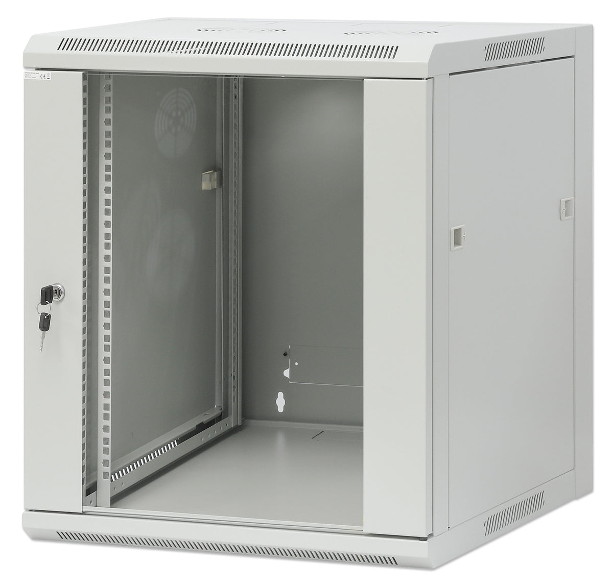 19" Wallmount Cabinet, 12U, 600 mm (23.6 in.) Depth, Gray Image 1
