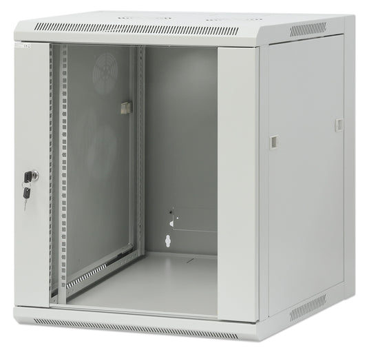 19" Wallmount Cabinet, 12U, 600 mm (23.6 in.) Depth, Gray Image 1