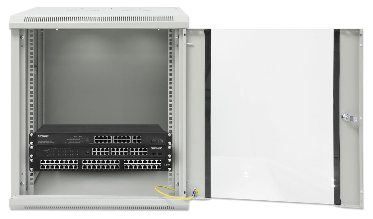 19" Wallmount Cabinet, 12U, 600 mm (23.6 in.) Depth, Gray Image 4