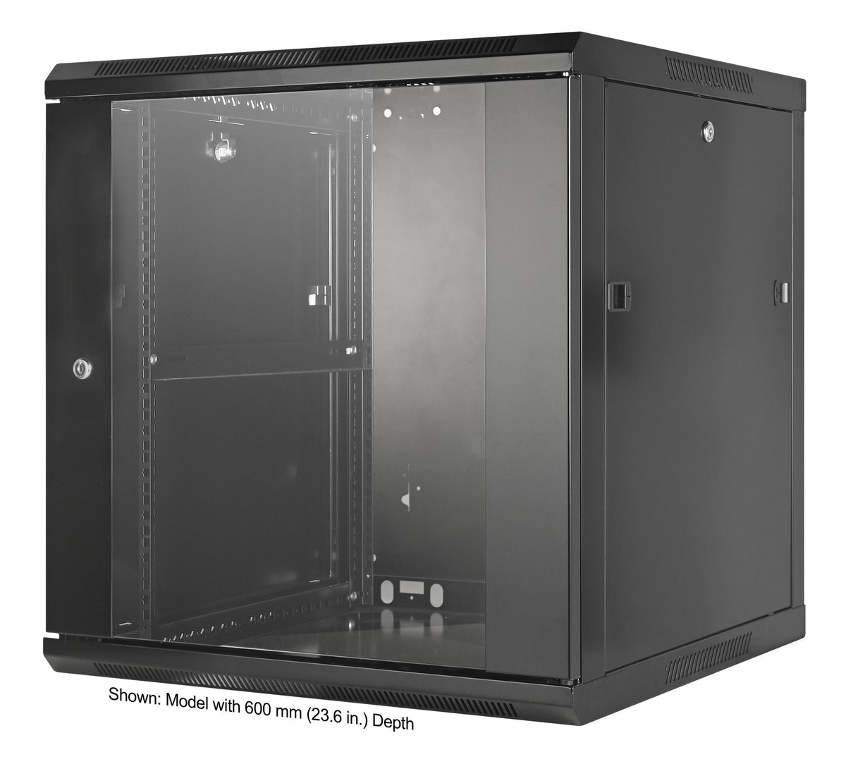 12U 19" Wall Mount Network Cabinet, Standard Line, 450 mm (17.7 in.) Depth, Black Image 1