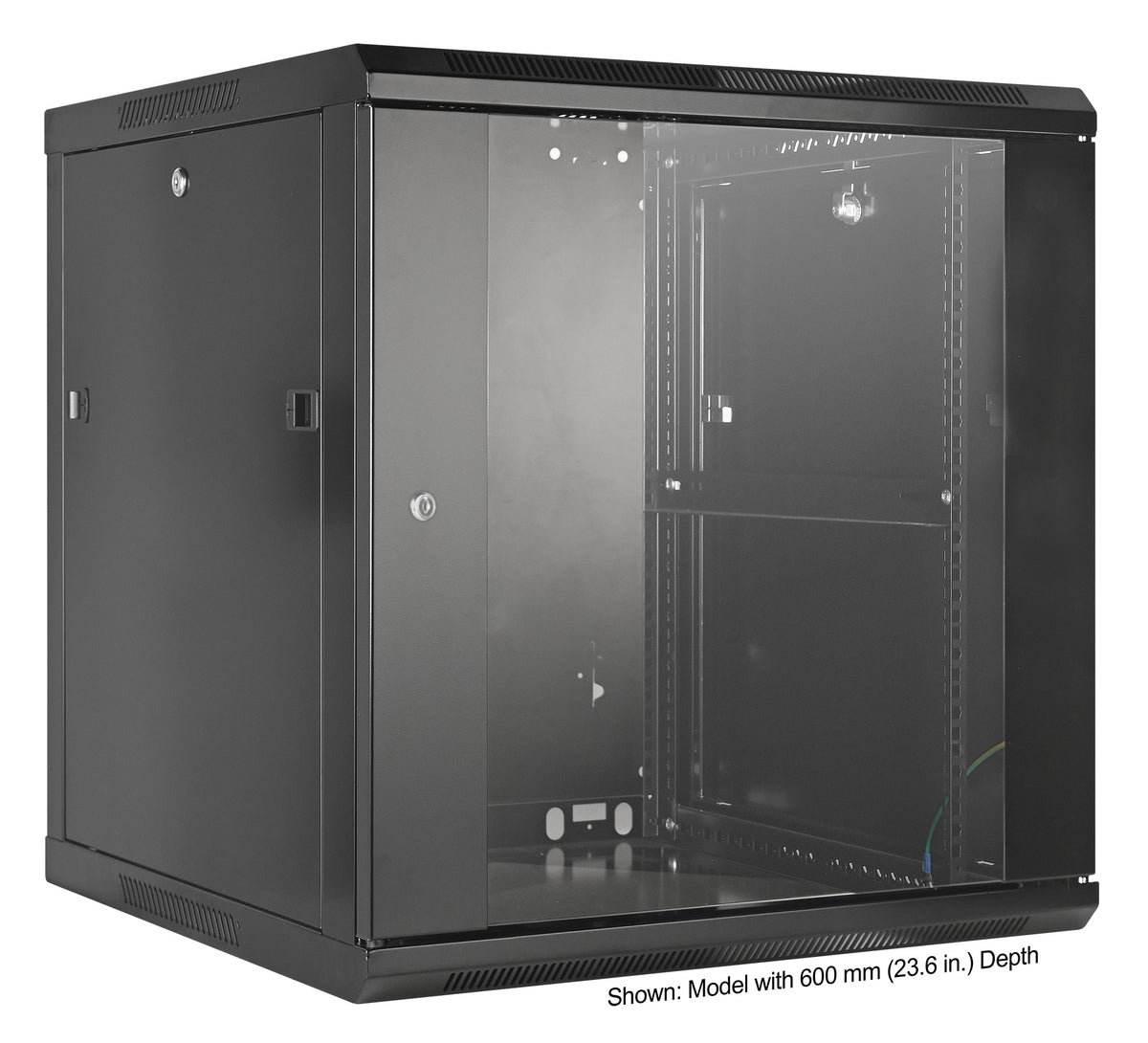 12U 19" Wall Mount Network Cabinet, Standard Line, 450 mm (17.7 in.) Depth, Black Image 2