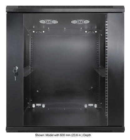 12U 19" Wall Mount Network Cabinet, Standard Line, 450 mm (17.7 in.) Depth, Black Image 3