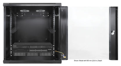 12U 19" Wall Mount Network Cabinet, Standard Line, 450 mm (17.7 in.) Depth, Black Image 7