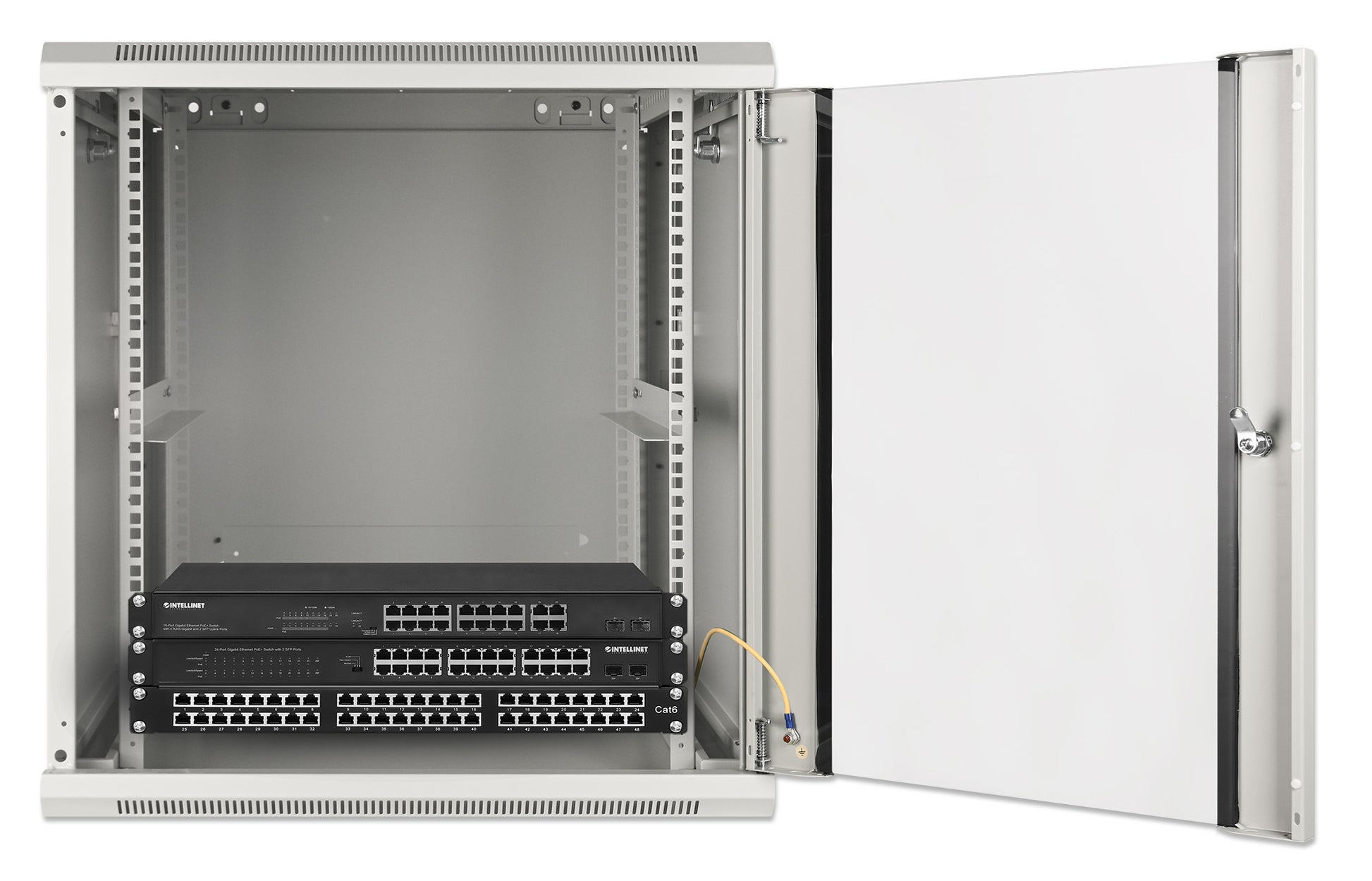 19" Wallmount Cabinet, 12U, 600 mm (23.6 in.) Depth, Gray Image 7