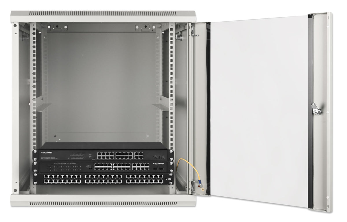 19" Wallmount Cabinet, 12U, 600 mm (23.6 in.) Depth, Gray Image 7