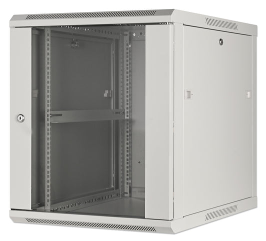 19" Wallmount Cabinet, 12U, 600 mm (23.6 in.) Depth, Gray Image 1