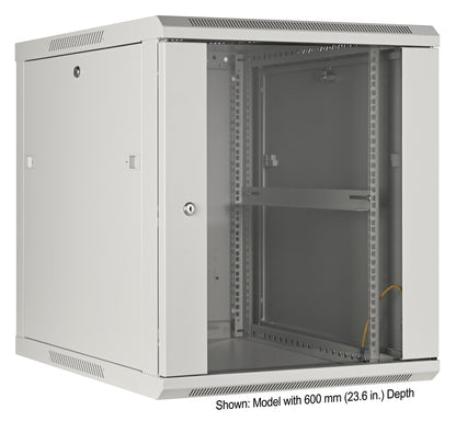 12U 19" Wall Mount Network Cabinet, Standard Line, 450 mm (17.7 in.) Depth, Gray Image 2