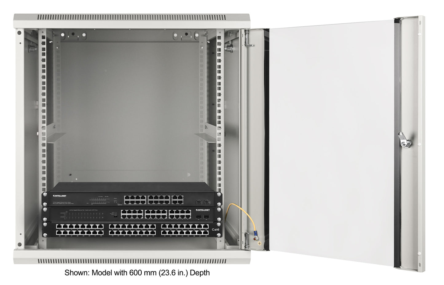 12U 19" Wall Mount Network Cabinet, Standard Line, 450 mm (17.7 in.) Depth, Gray Image 7