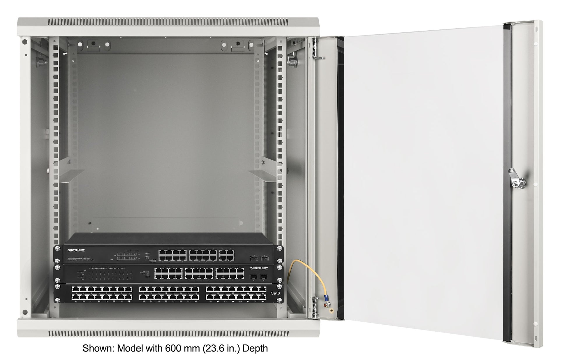 12U 19" Wall Mount Network Cabinet, Standard Line, 450 mm (17.7 in.) Depth, Gray Image 7