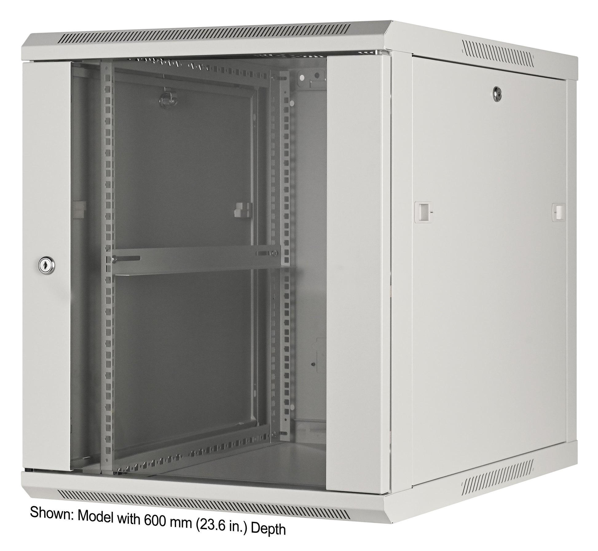 12U 19" Wall Mount Network Cabinet, Standard Line, 450 mm (17.7 in.) Depth, Gray Image 1