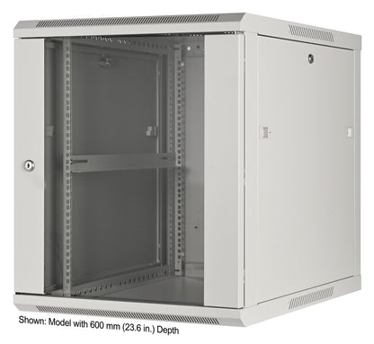 12U 19" Wall Mount Network Cabinet, Standard Line, 450 mm (17.7 in.) Depth, Gray Image 1