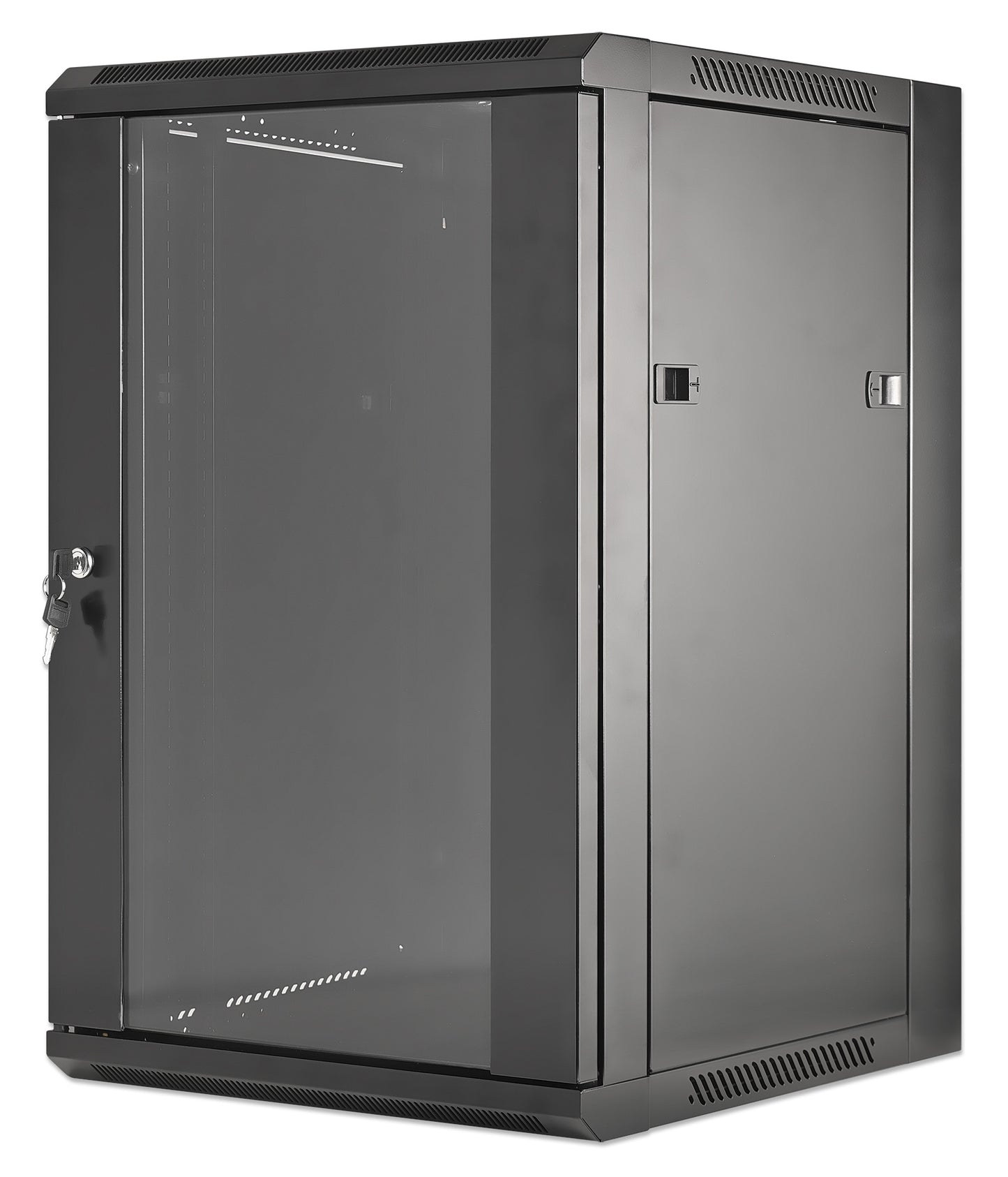 15U 19" Wall Mount Network Cabinet, Standard Line, 450 mm (17.7 in.) Depth, Black Image 1