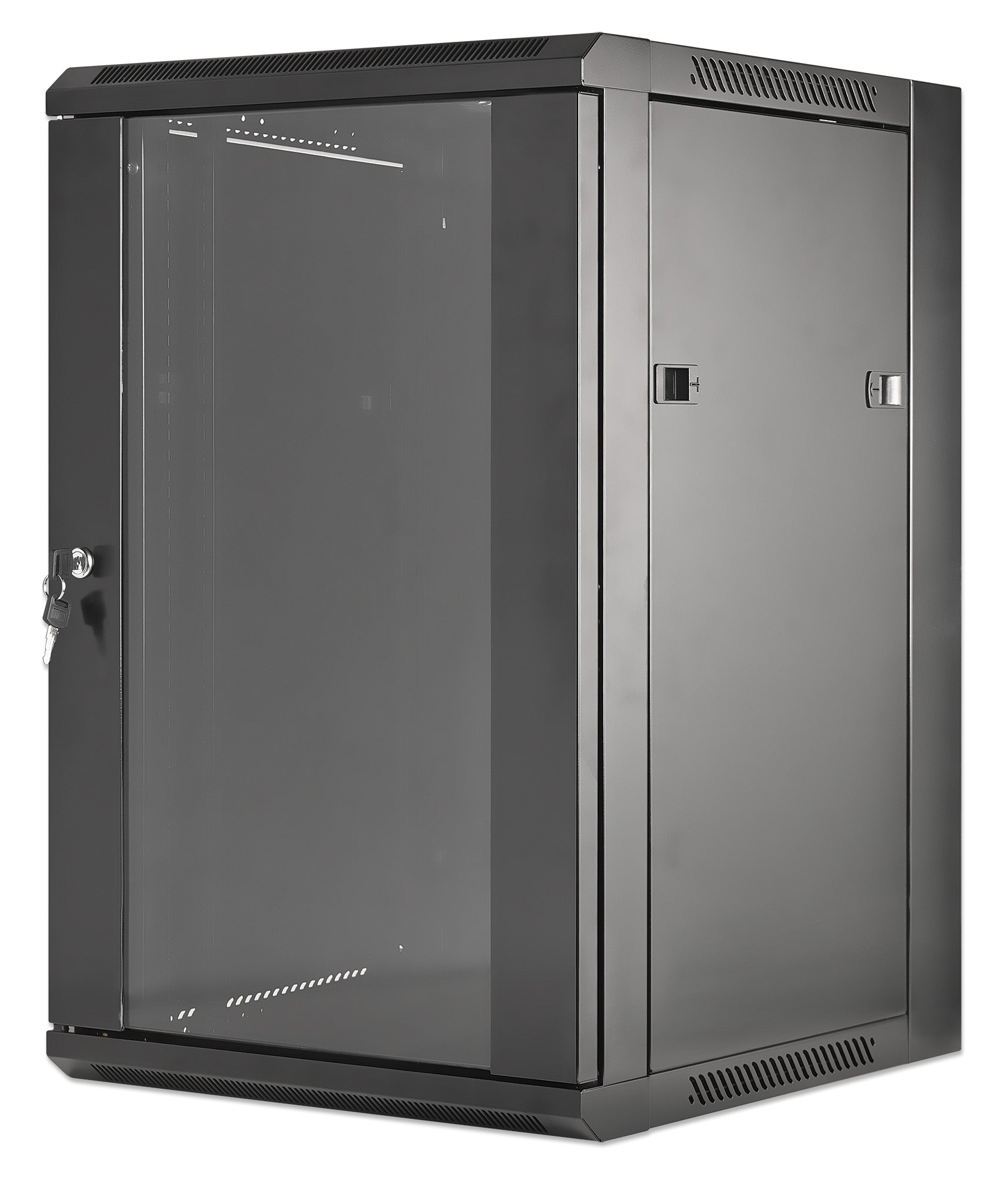 15U 19" Wall Mount Network Cabinet, Standard Line, 450 mm (17.7 in.) Depth, Black Image 1
