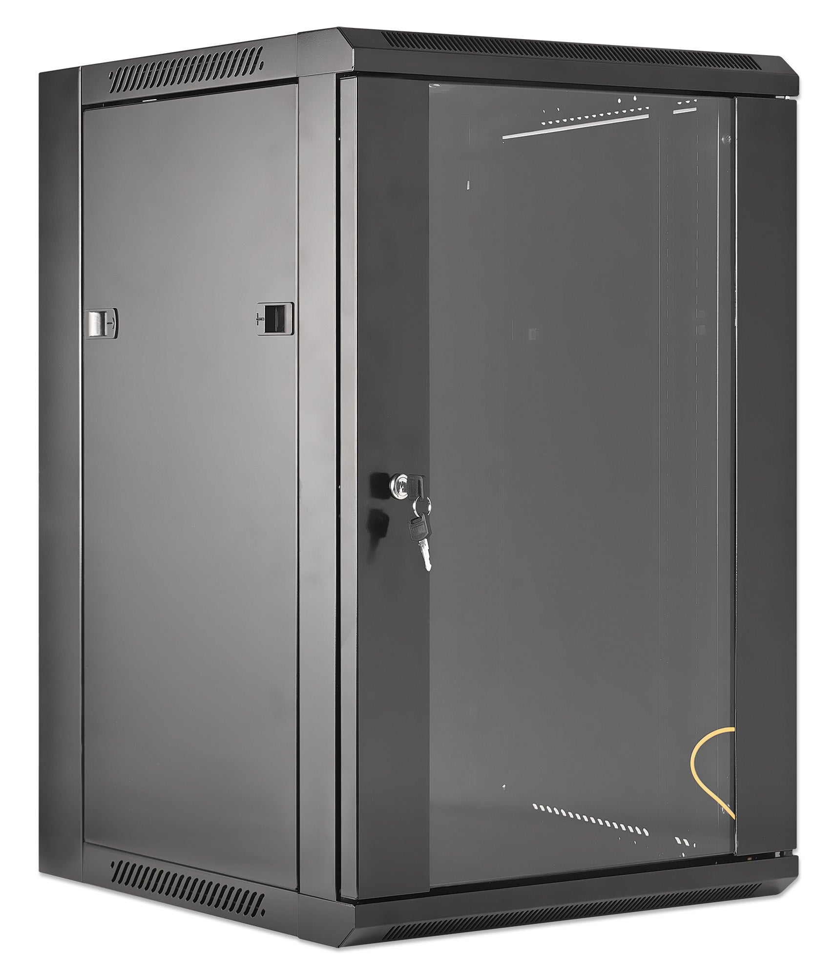 15U 19" Wall Mount Network Cabinet, Standard Line, 450 mm (17.7 in.) Depth, Black Image 2