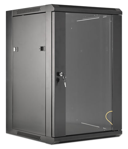 15U 19" Wall Mount Network Cabinet, Standard Line, 450 mm (17.7 in.) Depth, Black Image 2