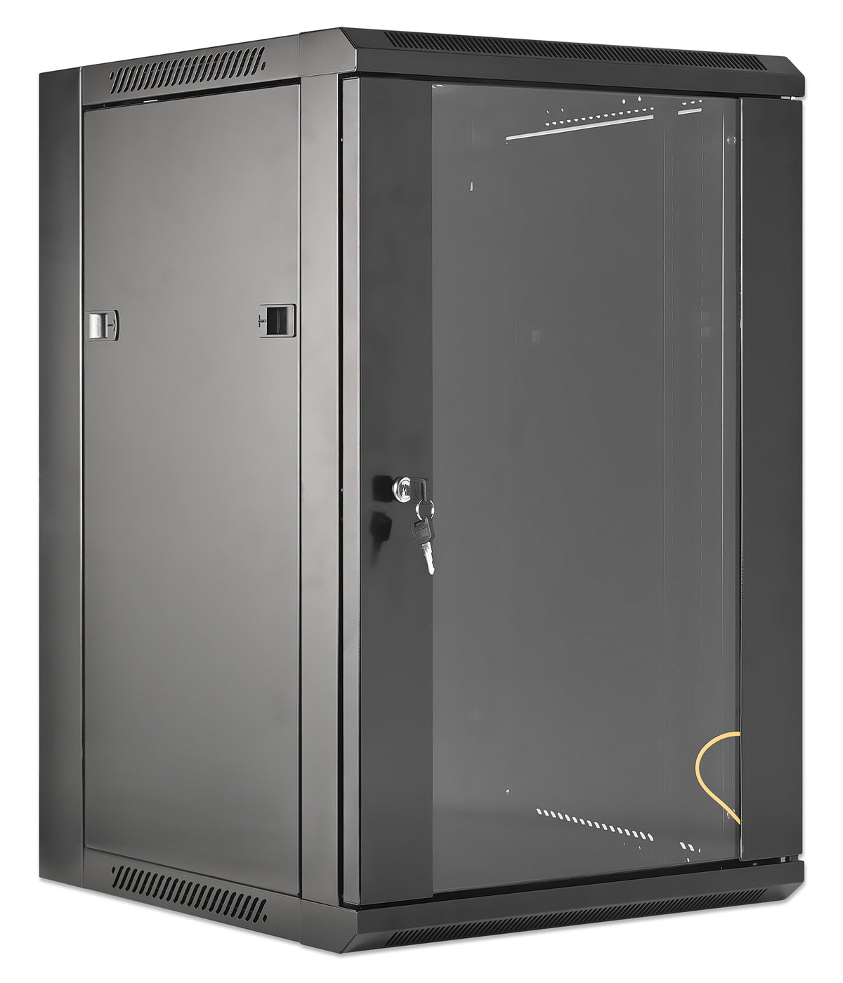 15U 19" Wall Mount Network Cabinet, Standard Line, 450 mm (17.7 in.) Depth, Black Image 2