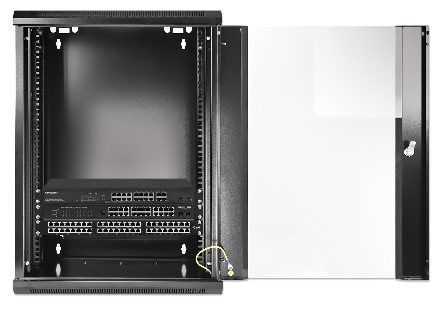 15U 19" Wall Mount Network Cabinet, Standard Line, 450 mm (17.7 in.) Depth, Black Image 7