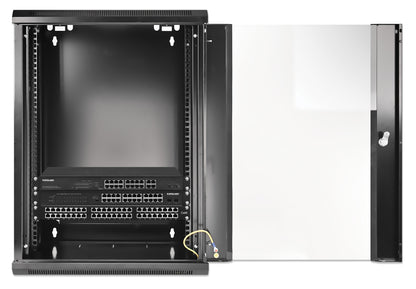 15U 19" Wall Mount Network Cabinet, Standard Line, 450 mm (17.7 in.) Depth, Black Image 7