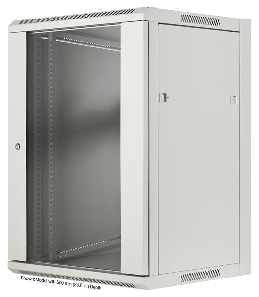 19" Wallmount Cabinet, 15U, 450 mm (17.7 in.) Depth, Gray Image 1
