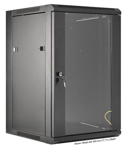 15U 19" Wallmount Cabinet, Standard Line, 600 mm (23.6 in.) Depth, Black Image 3