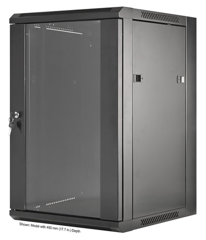 15U 19" Wallmount Cabinet, Standard Line, 600 mm (23.6 in.) Depth, Black Image 1