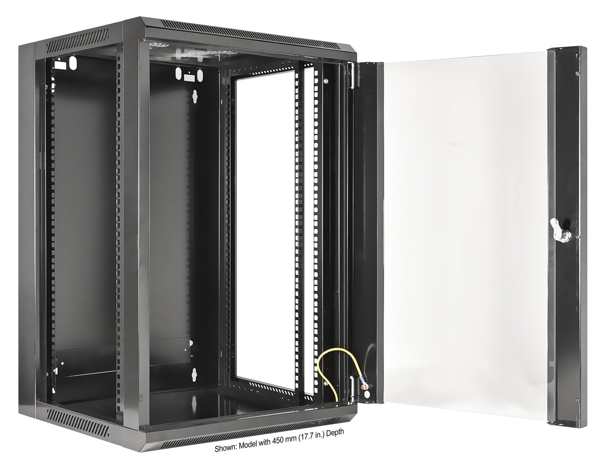 15U 19" Wallmount Cabinet, Standard Line, 600 mm (23.6 in.) Depth, Black Image 6