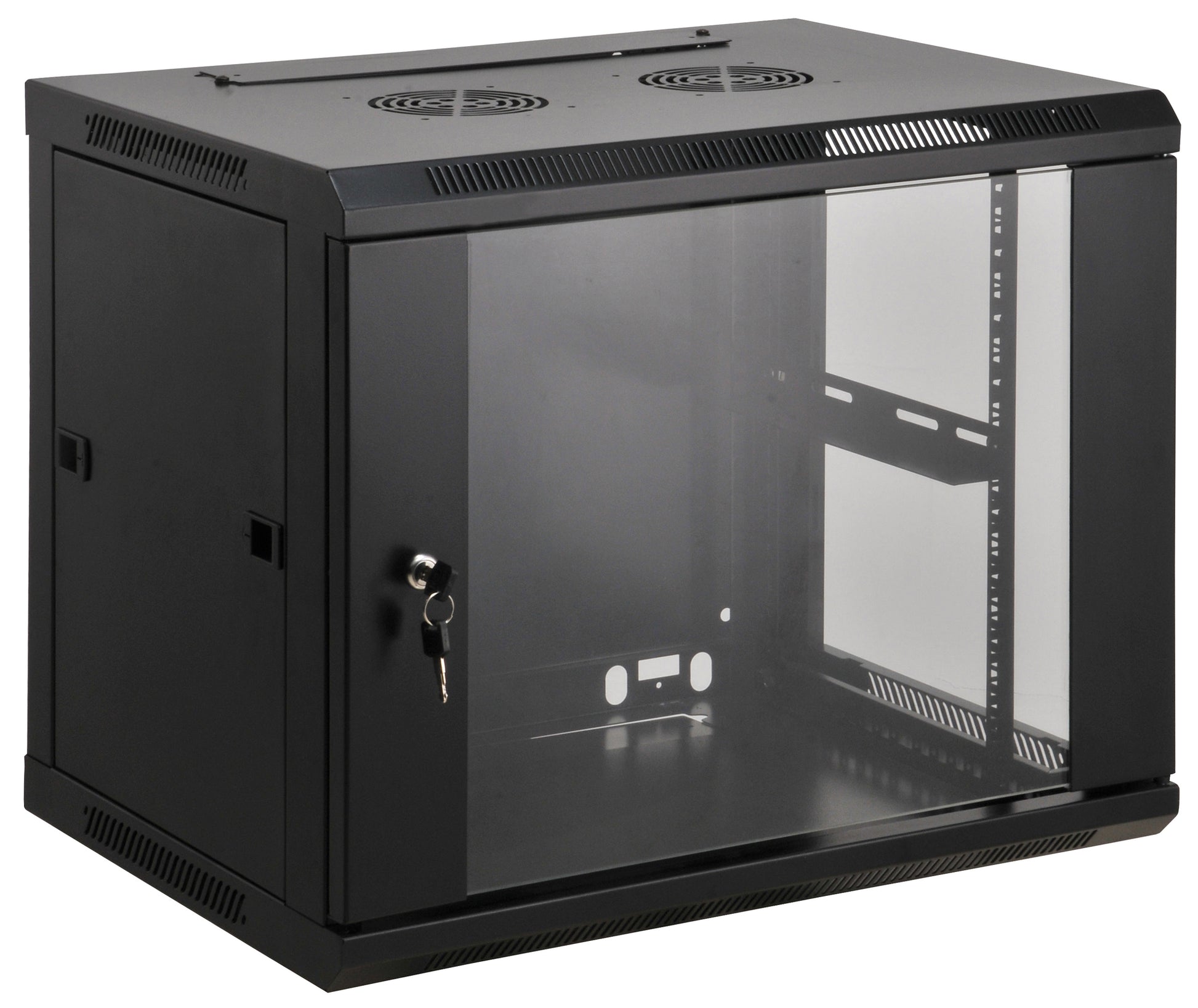 15U 19" Wall Mount Network Cabinet, Standard Line, 450 mm (17.7 in.) Depth, Black Image 1