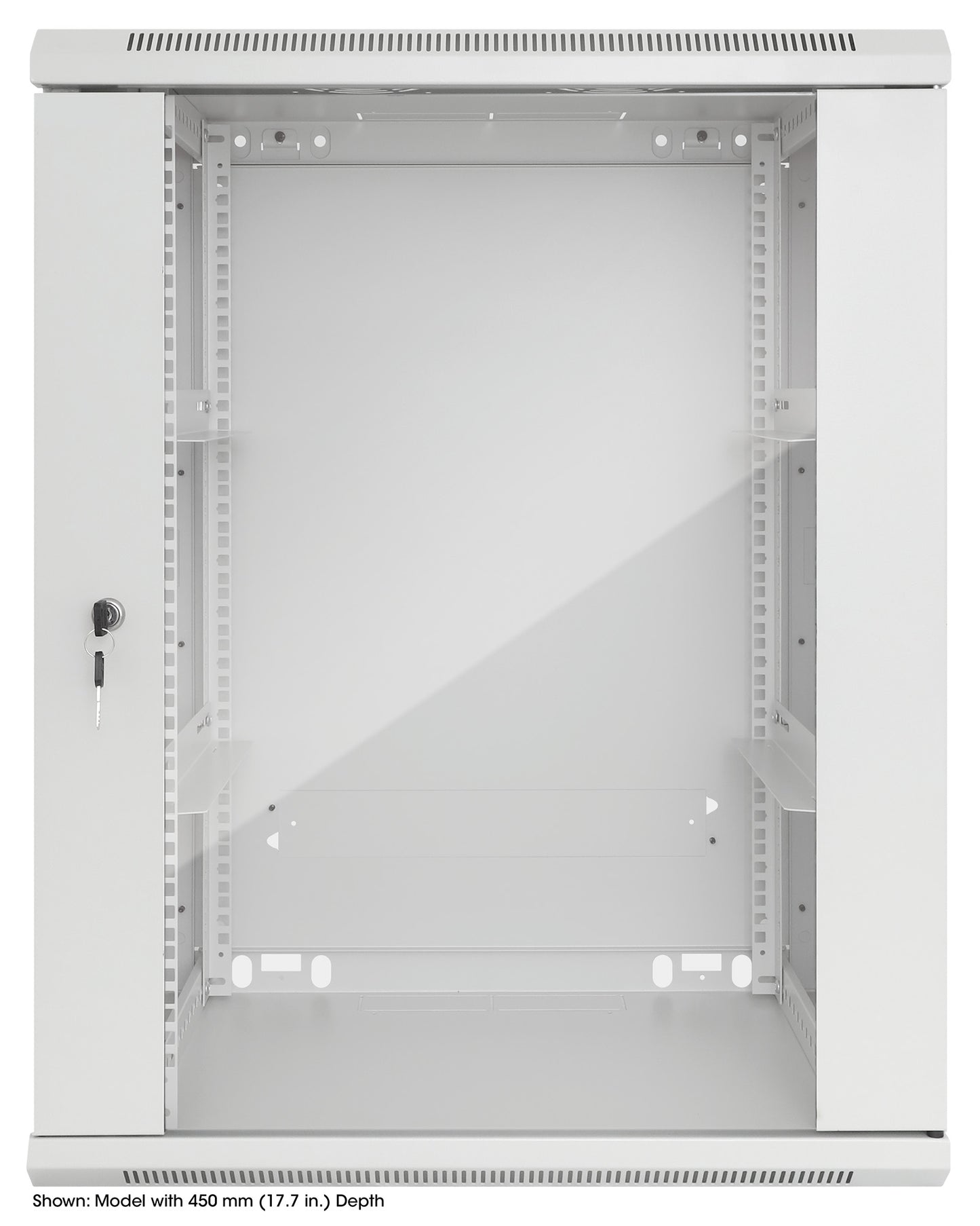 15U 19" Wall Mount Network Cabinet, Standard Line, 600 mm (23.6 in.) Depth, Gray Image 3