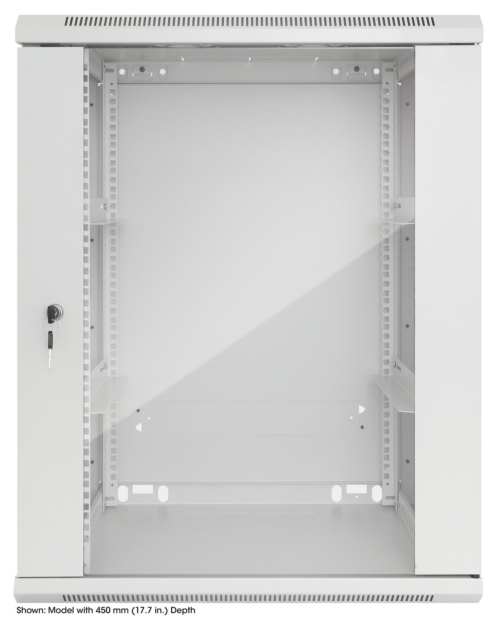 15U 19" Wall Mount Network Cabinet, Standard Line, 600 mm (23.6 in.) Depth, Gray Image 3