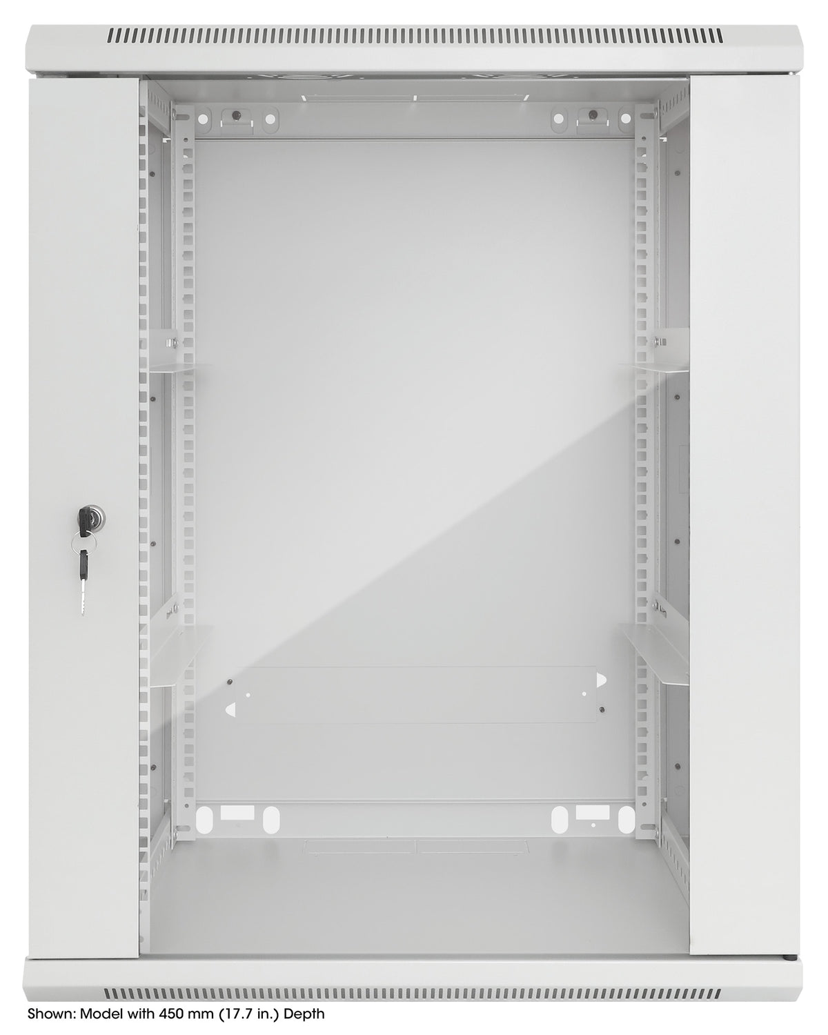 15U 19" Wall Mount Network Cabinet, Standard Line, 600 mm (23.6 in.) Depth, Gray Image 3