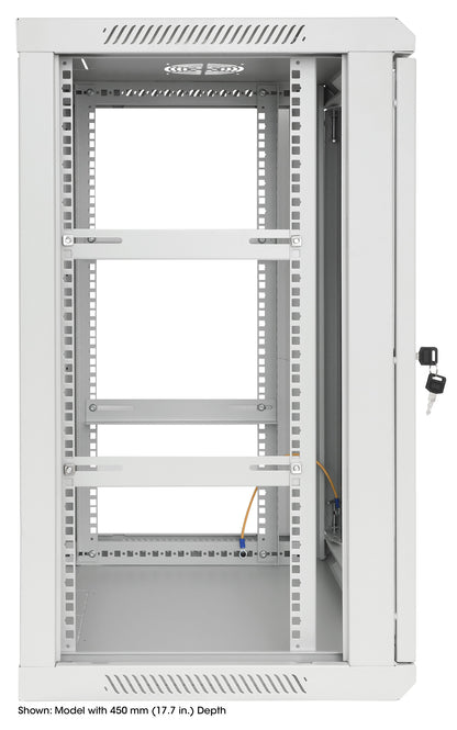 15U 19" Wall Mount Network Cabinet, Standard Line, 600 mm (23.6 in.) Depth, Gray Image 7