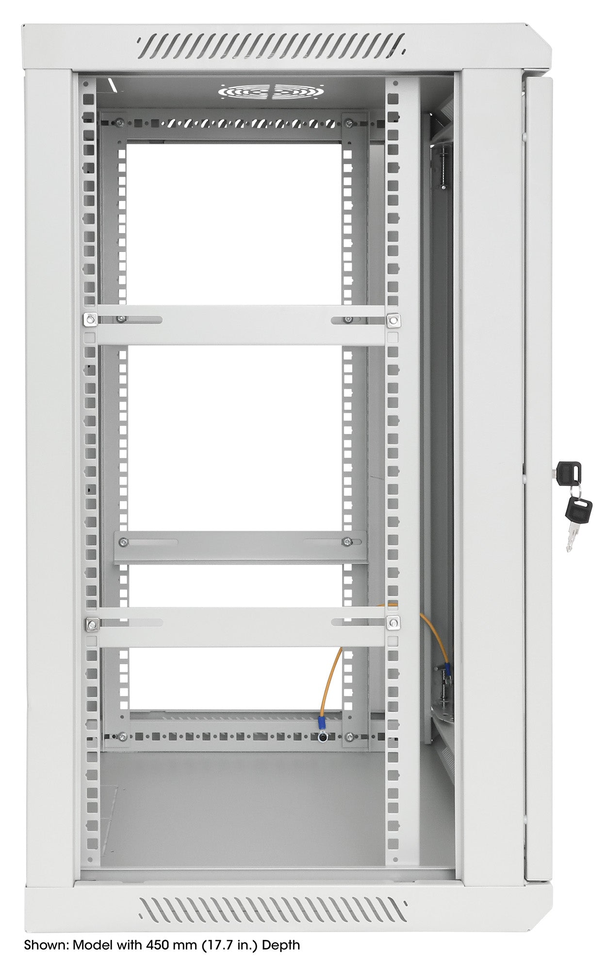 15U 19" Wall Mount Network Cabinet, Standard Line, 600 mm (23.6 in.) Depth, Gray Image 6