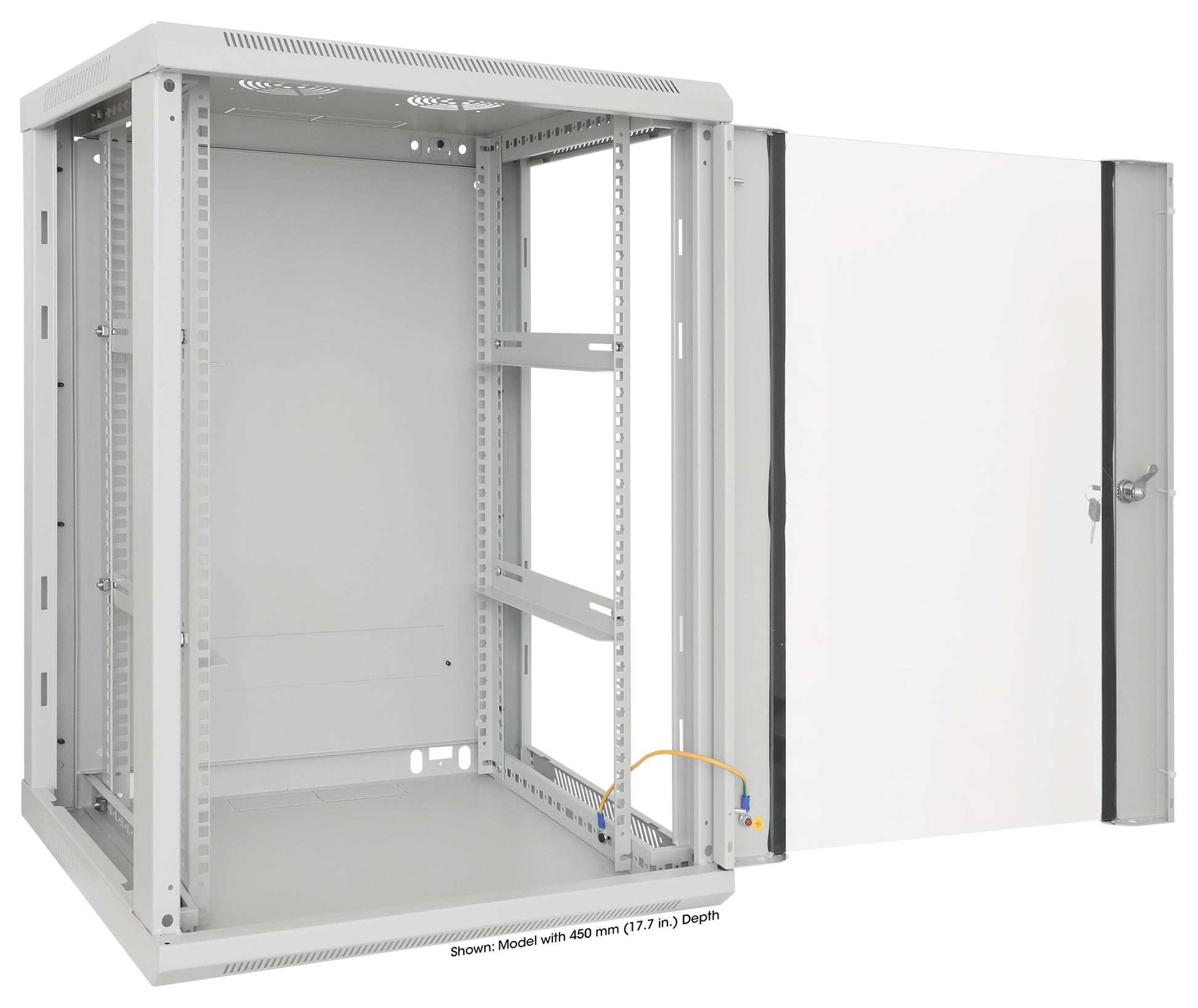 15U 19" Wall Mount Network Cabinet, Standard Line, 600 mm (23.6 in.) Depth, Gray Image 9