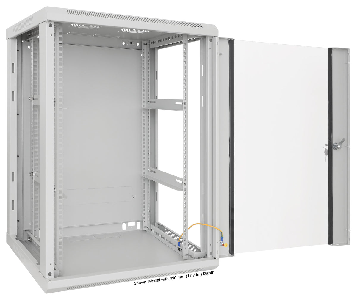 15U 19" Wall Mount Network Cabinet, Standard Line, 600 mm (23.6 in.) Depth, Gray Image 9