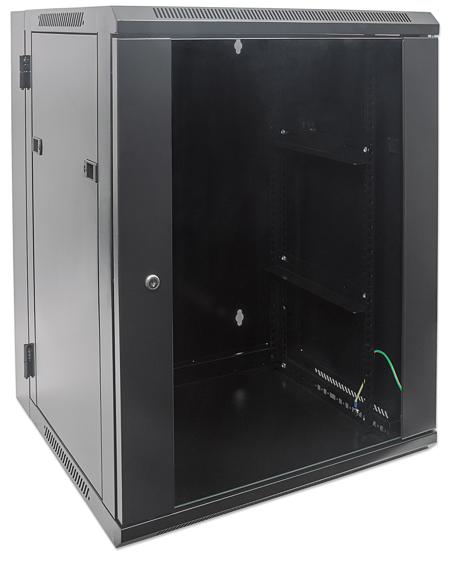 15U 19" Swing Out Wall Mount Network Cabinet, Standard Line, 550 mm (21.7 in.) Depth, Black Image 2