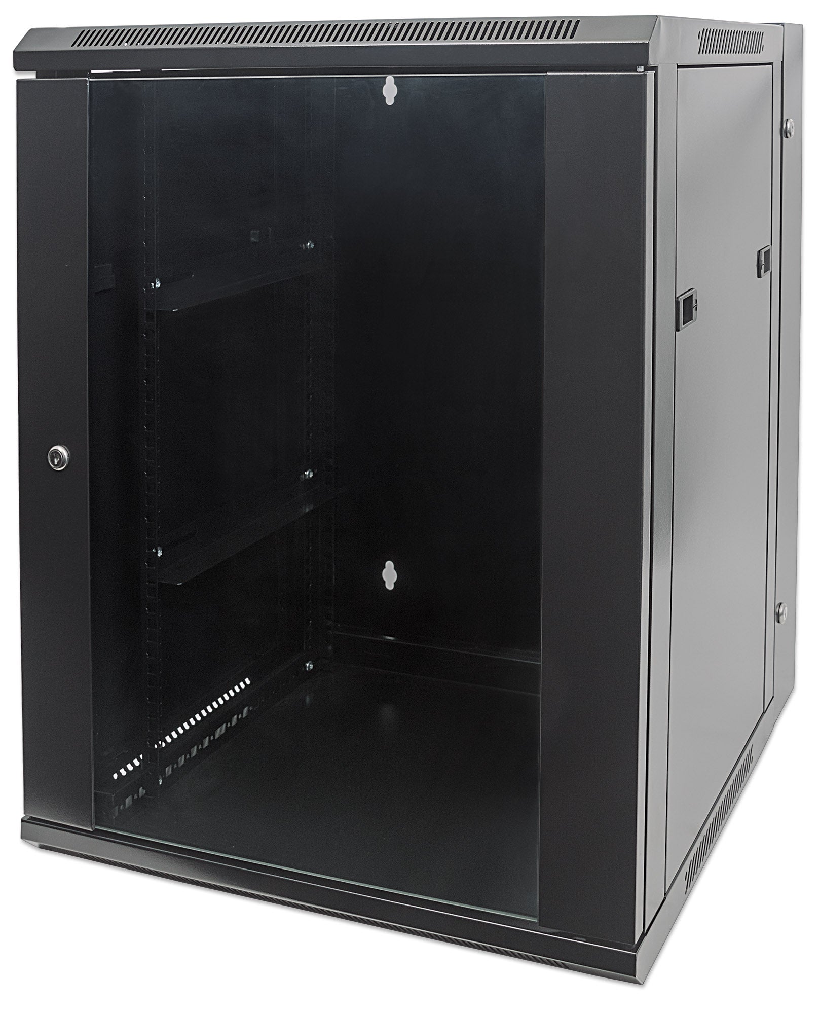 15U 19" Swing Out Wall Mount Network Cabinet, Standard Line, 550 mm (21.7 in.) Depth, Black Image 1