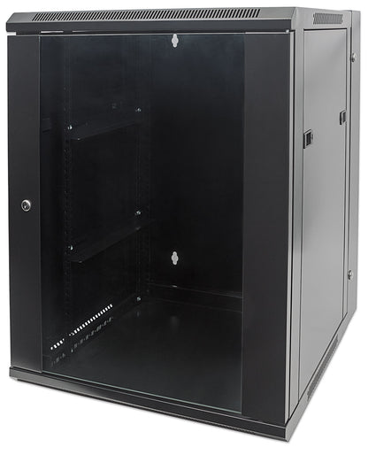 15U 19" Swing Out Wall Mount Network Cabinet, Standard Line, 550 mm (21.7 in.) Depth, Black Image 1