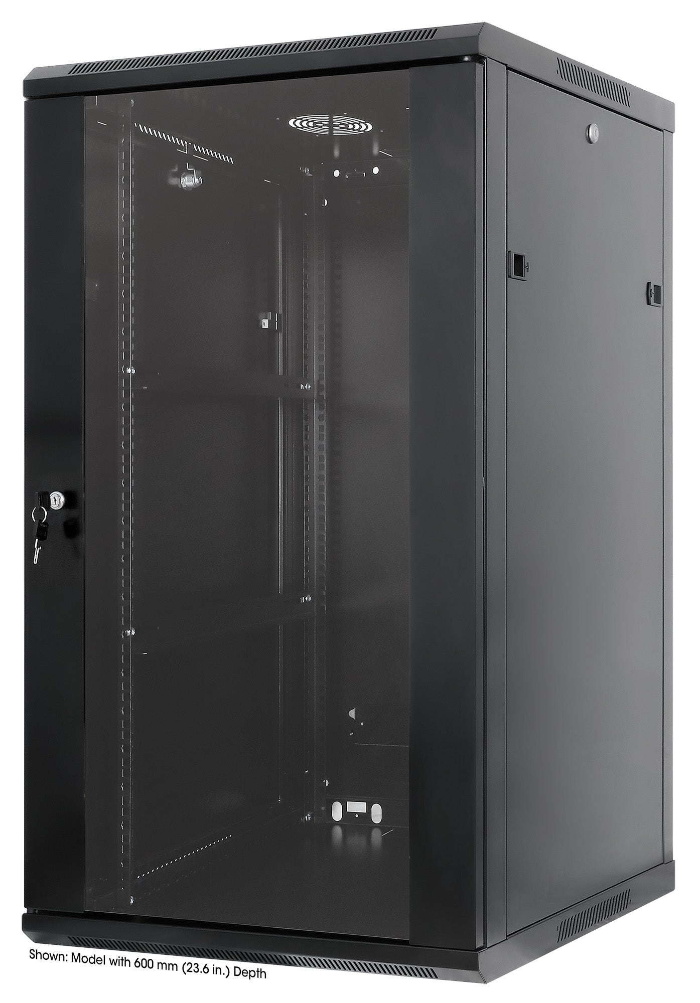 20U 19" Wall Mount Network Cabinet, Standard Line, 450 mm (17.7 in.) Depth, Black Image 1