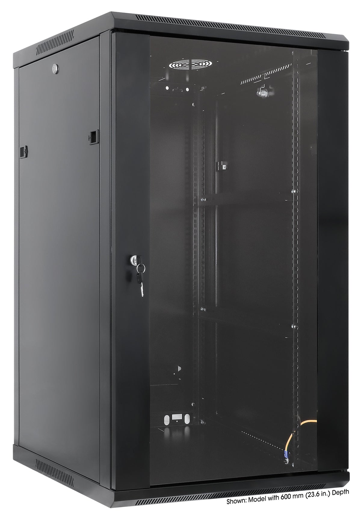 20U 19" Wall Mount Network Cabinet, Standard Line, 450 mm (17.7 in.) Depth, Black Image 2