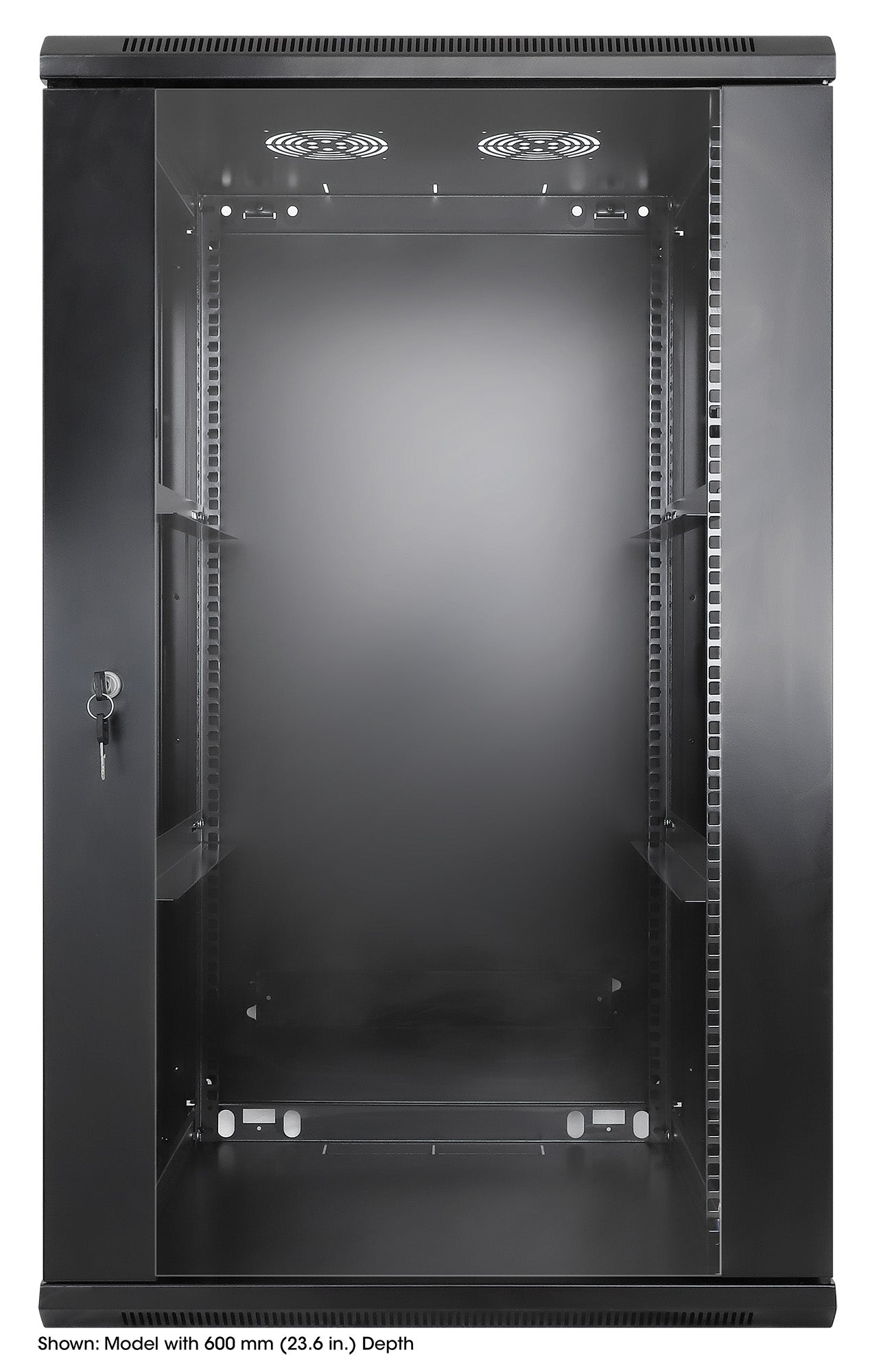 20U 19" Wall Mount Network Cabinet, Standard Line, 450 mm (17.7 in.) Depth, Black Image 3