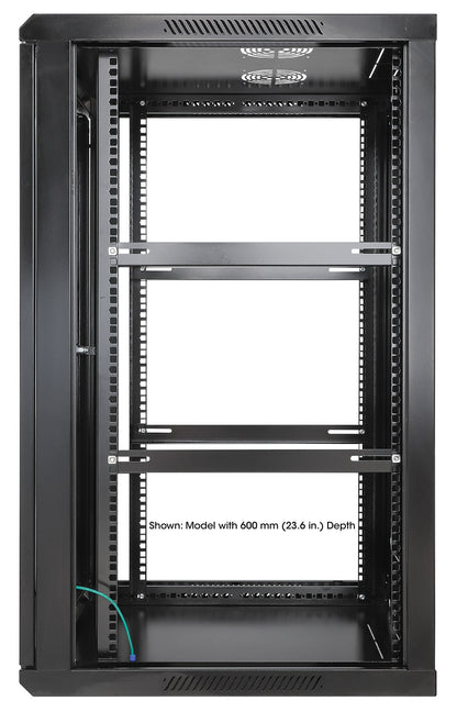 20U 19" Wall Mount Network Cabinet, Standard Line, 450 mm (17.7 in.) Depth, Black Image 5
