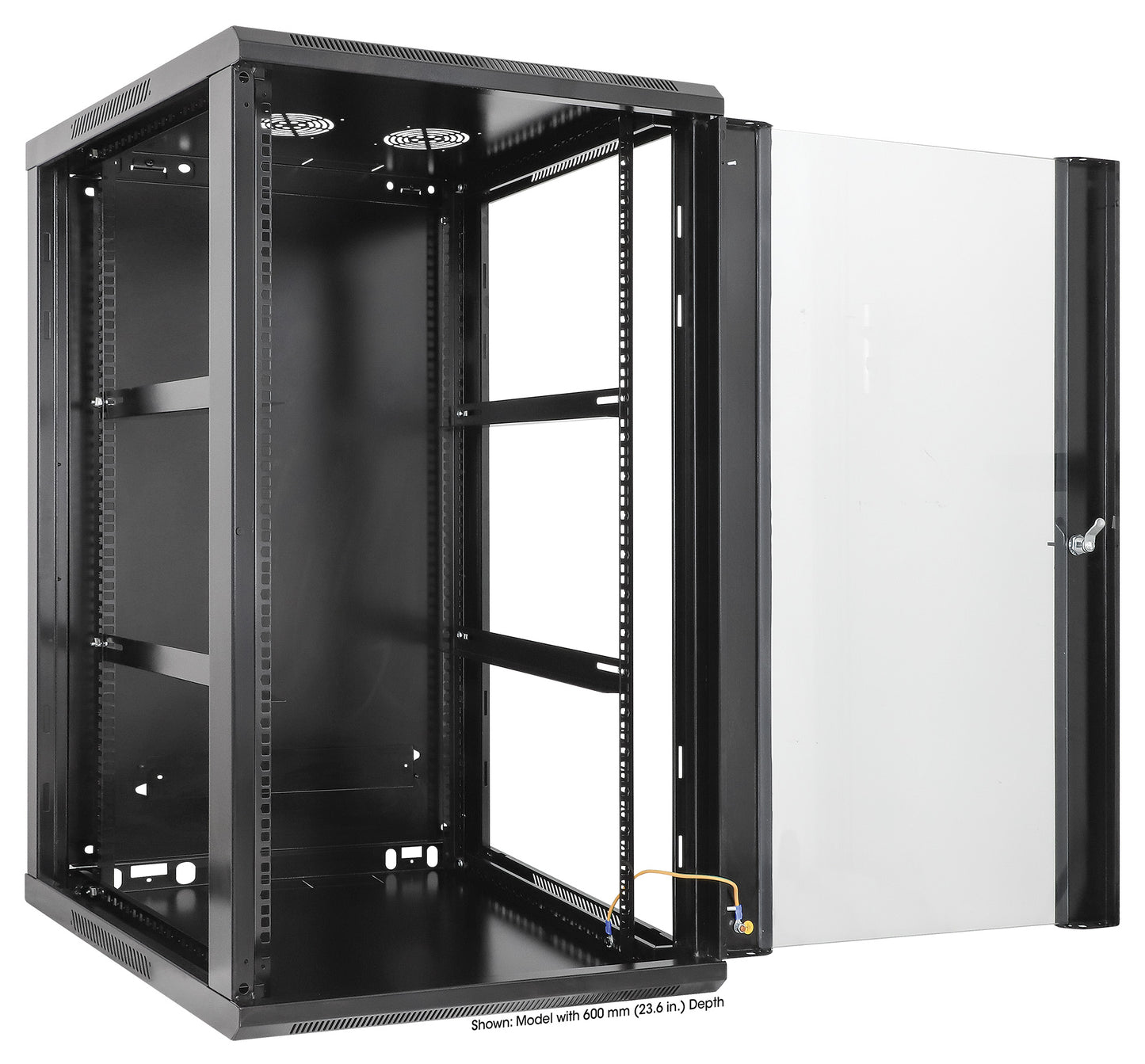 20U 19" Wall Mount Network Cabinet, Standard Line, 450 mm (17.7 in.) Depth, Black Image 6