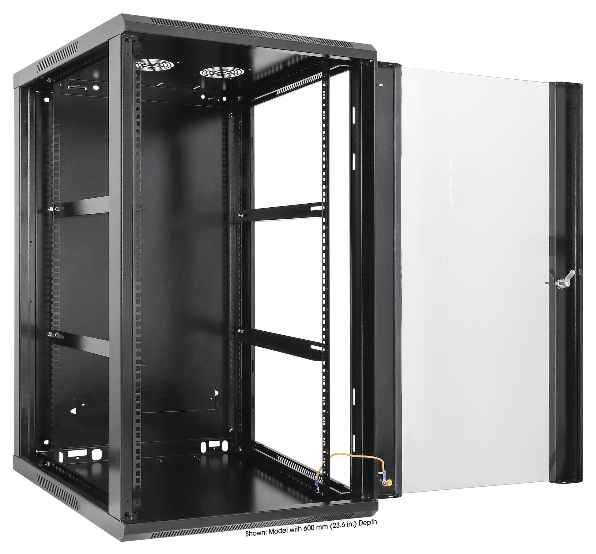 20U 19" Wall Mount Network Cabinet, Standard Line, 450 mm (17.7 in.) Depth, Black Image 6