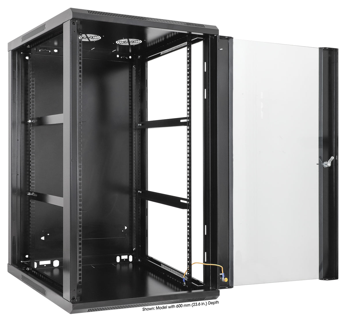 20U 19" Wall Mount Network Cabinet, Standard Line, 450 mm (17.7 in.) Depth, Black Image 6