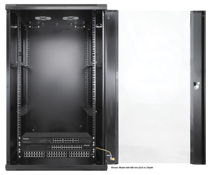 20U 19" Wall Mount Network Cabinet, Standard Line, 450 mm (17.7 in.) Depth, Black Image 7