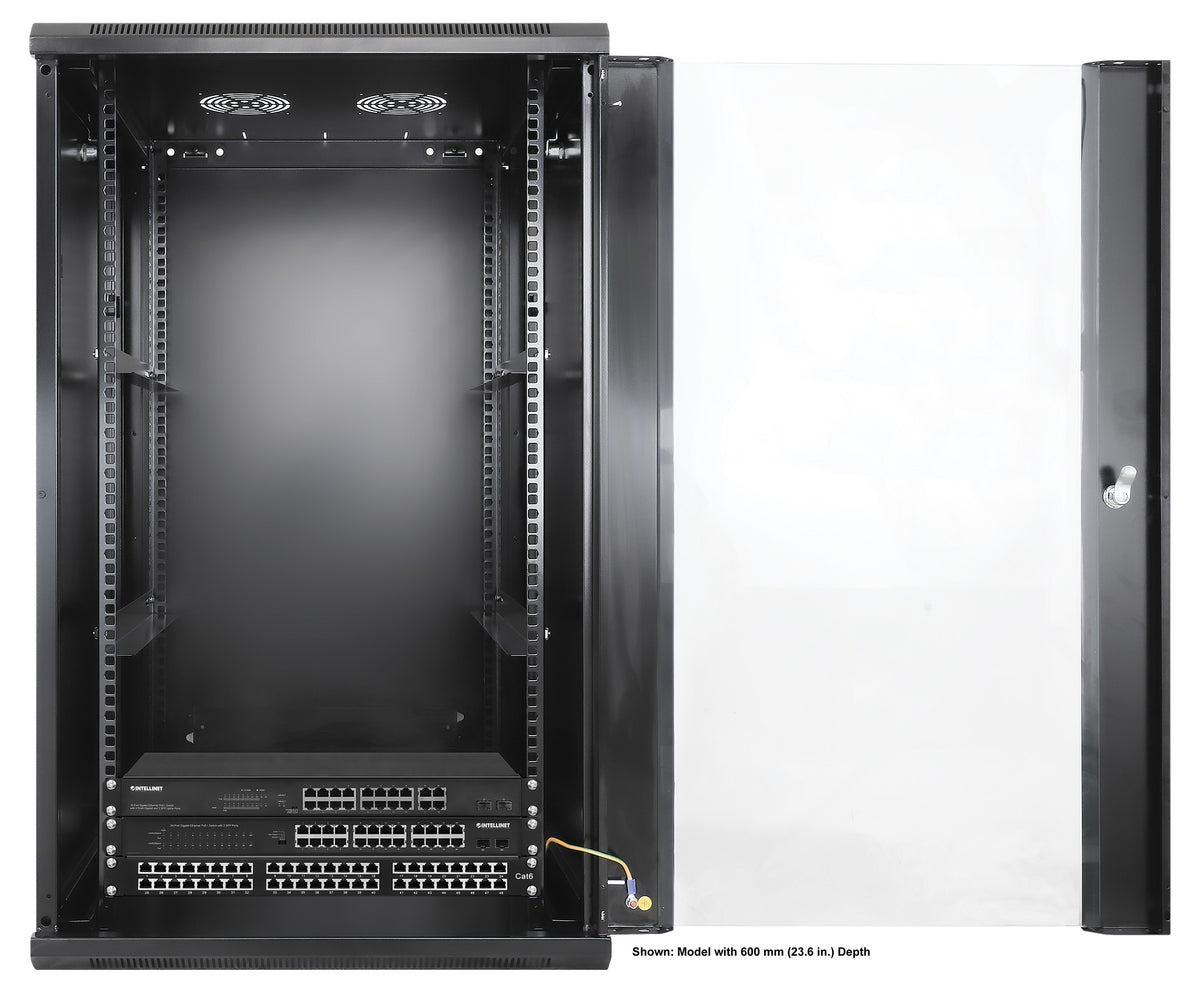 20U 19" Wall Mount Network Cabinet, Standard Line, 450 mm (17.7 in.) Depth, Black Image 7