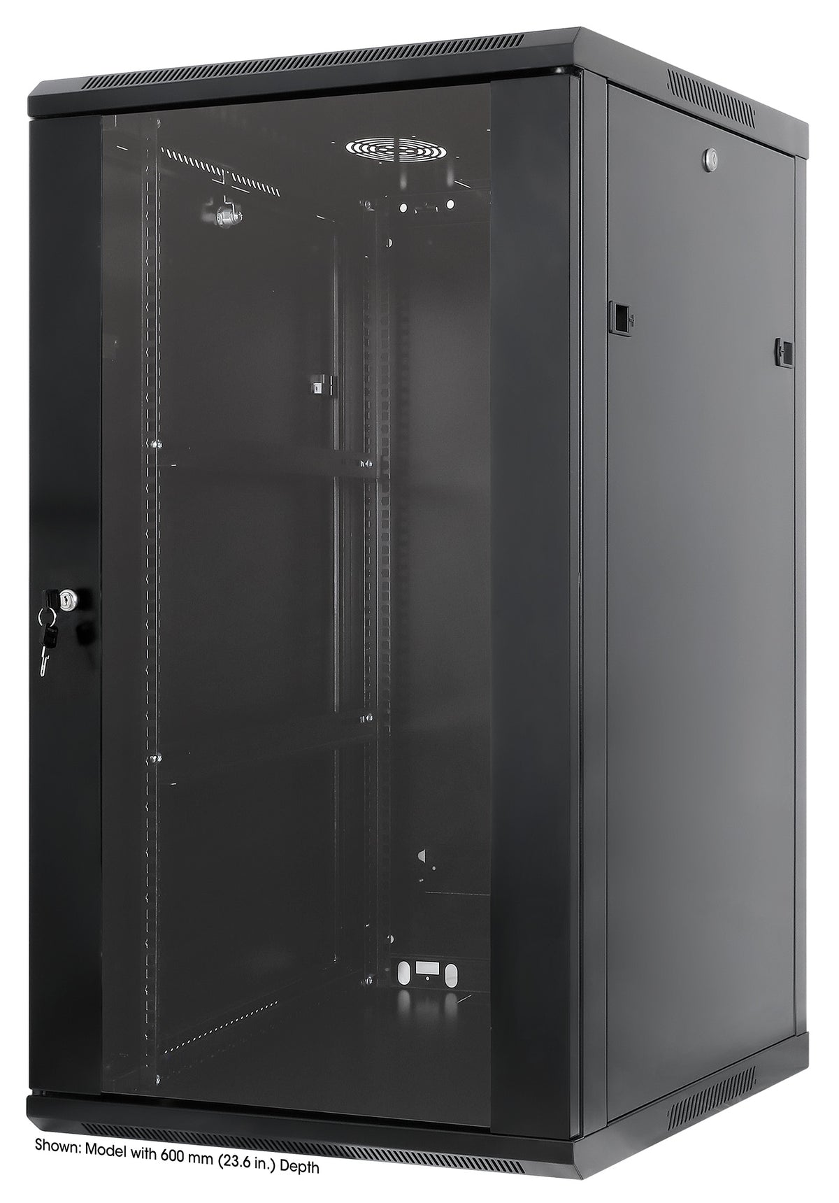 20U 19" Wall Mount Network Cabinet, Standard Line, 450 mm (17.7 in.) Depth, Black Image 1