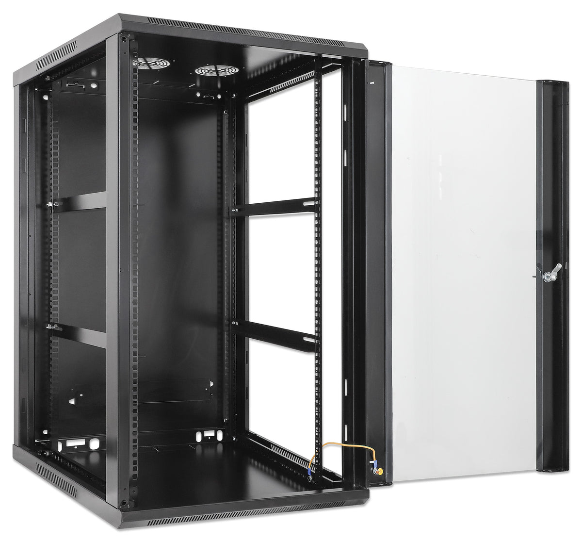20U 19" Wall Mount Network Cabinet, Standard Line, 600 mm (23.6 in.) Depth, Black Image 6