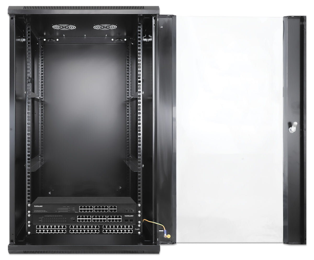 20U 19" Wall Mount Network Cabinet, Standard Line, 600 mm (23.6 in.) Depth, Black Image 7